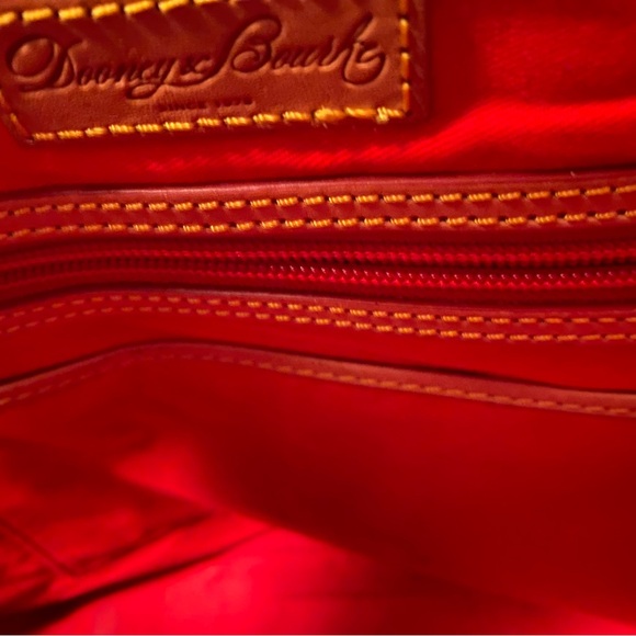 Dooney & Bourke Black and White Polka Dot Tote with Tan Straps - Picture 4 of 7